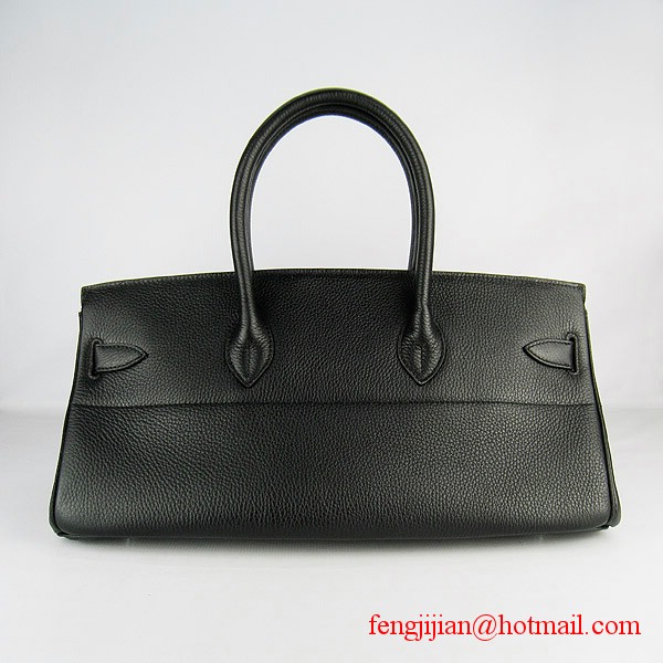 Hermes Birkin 42cm Togo Leather Bag 6109 Black silver padlock